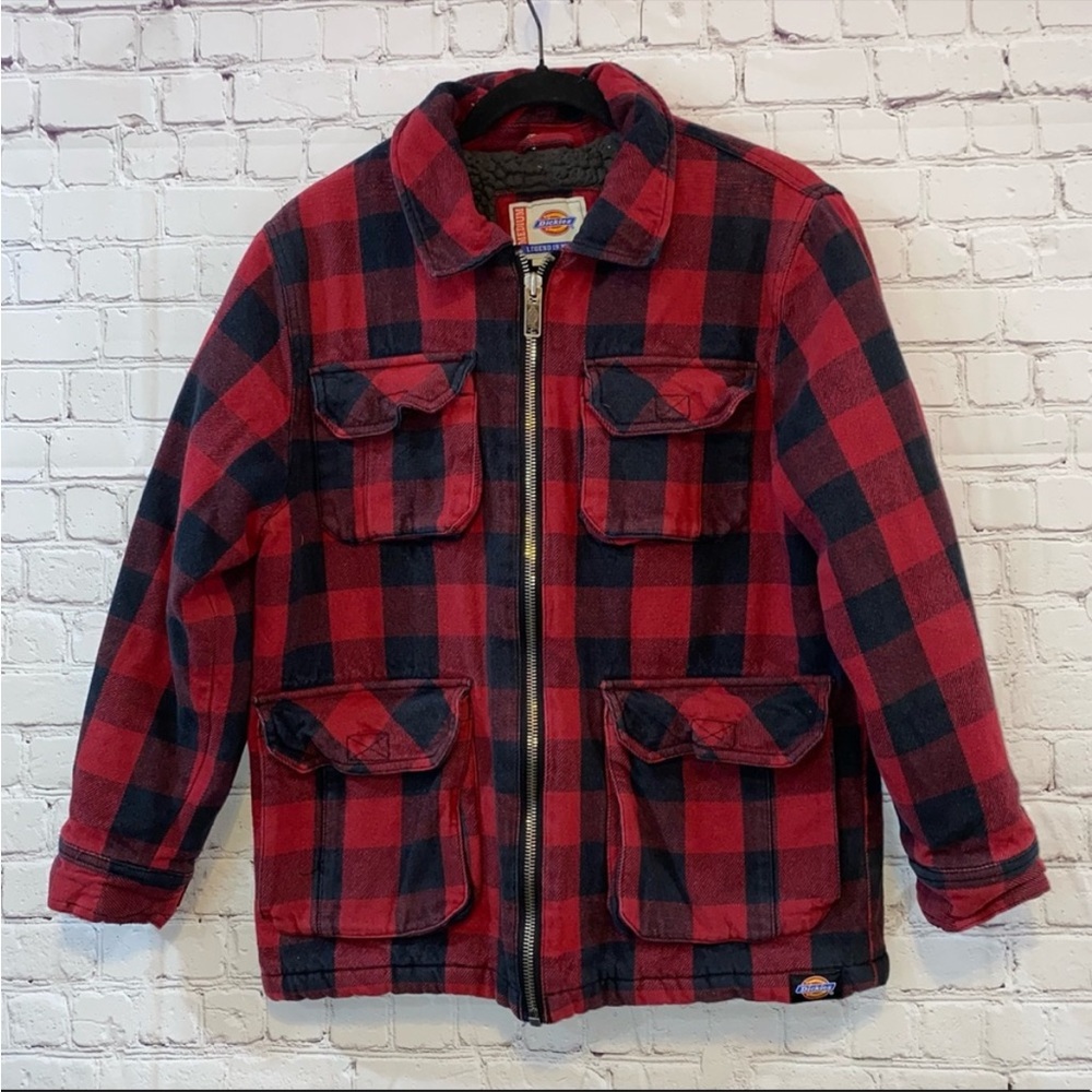 Dickie’s VTG Flannel Fleece Lined Buffalo Plaid Full Zip Flannel Jacket